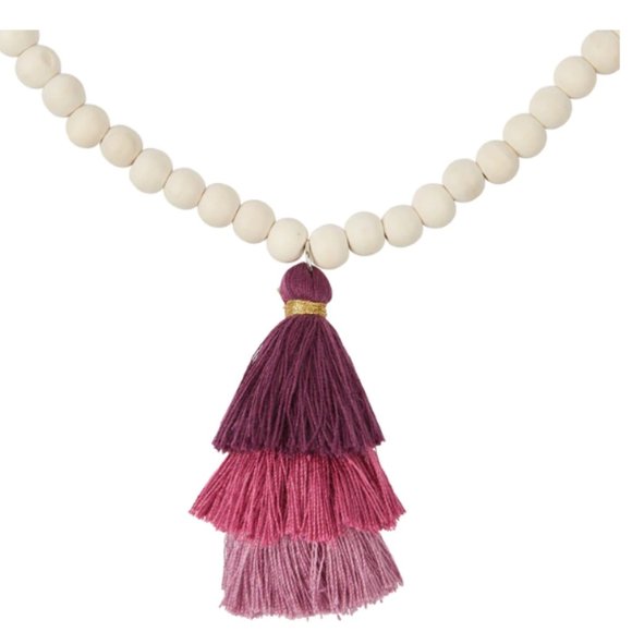 BNWT Initials Inc. Tassel Necklace and Earrings Set Color: Wildberry - Picture 2 of 8